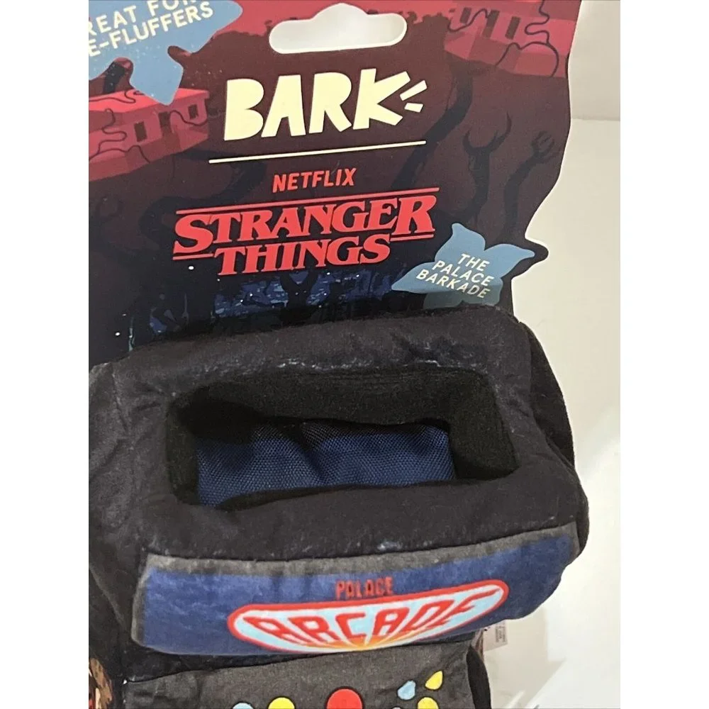 Bark Dog Toy Stranger Things Show Arcade Game Plush Squeaker Crinkle Fluff NEW